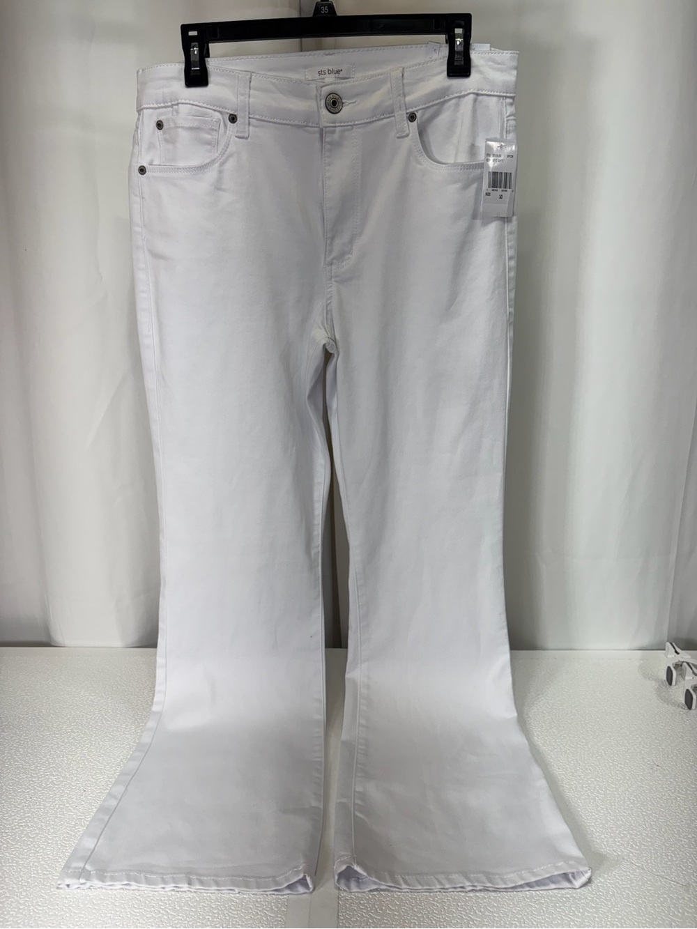 STS Blue White Wide-Leg Flare Jeans 3566